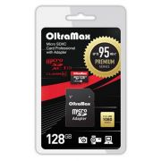 Карта памяти MicroSD 128Gb OltraMax Class 10 Premium UHS-I (95Mb/s) + SD адаптер
