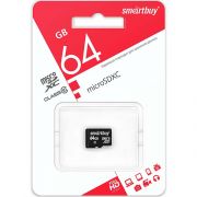 Карта памяти MicroSD 64Gb Smartbuy