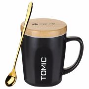 Керамическая кружка с бамбуковой крышкой Tomic Ceramic Cup With Bamboo Cover